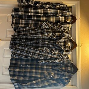 $5 shipping Bundle of 3 Ely Cattleman pearl snap western shirts 2XLT tall